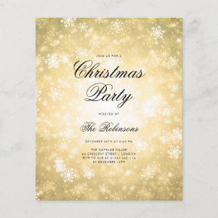 Gold Winter Holiday Invite Program & Menu Flyer