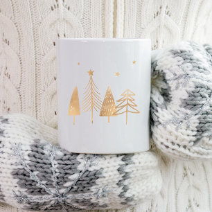 Gold Winter Pines Coffee Mug