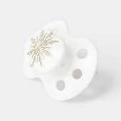 Gold Winter Snowflake Pacifier (Front Right)