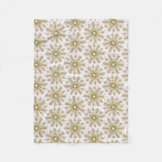Gold winter Snowflake Snow Blanket Fleece