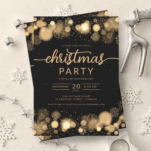 Gold Winter Wonderland Company Christmas Invitation