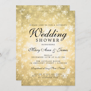 Gold Winter Wonderland Couple's Wedding Shower Invitation