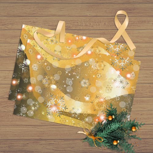 Gold Winter Wonderland Snowflakes And Lights Tissue Paper