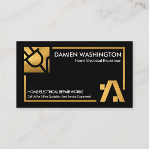 Gold Wiring Frame Black Electrical Engineering Business Card