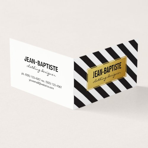 Gold with BW Stripes Business Card