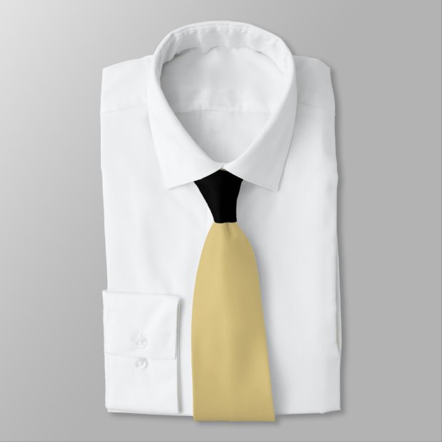 Gold with Black Knot Contrast Neck Tie (Tied)