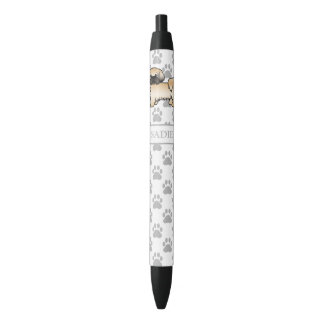 Gold With Black Mask Shih Tzu Cartoon Dog &amp; Name Pen