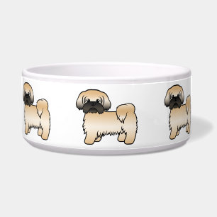 Gold With Black Mask Shih Tzu Cute Cartoon Dog Bowl