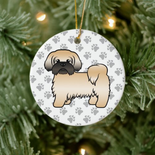 Gold With Black Mask Shih Tzu Cute Cartoon Dog Ceramic Ornament