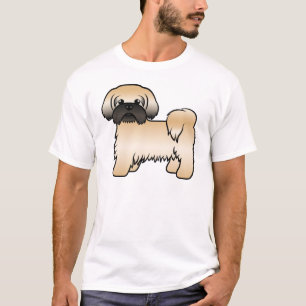 Gold With Black Mask Shih Tzu Cute Cartoon Dog T-Shirt