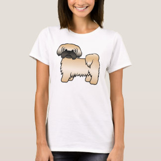 Gold With Black Mask Shih Tzu Cute Cartoon Dog T-Shirt