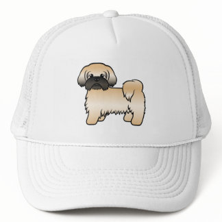 Gold With Black Mask Shih Tzu Cute Cartoon Dog Trucker Hat