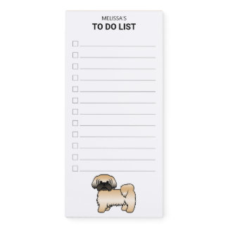 Gold With Black Mask Shih Tzu Dog To Do List Magnetic Notepad