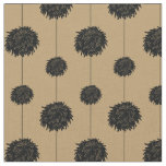 Gold with Black Pom Poms Cheerleader Pattern Fabric