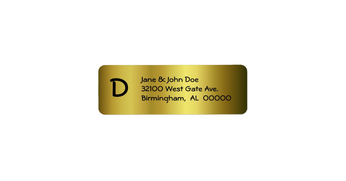 Gold With Monogram Address Labels Zazzle