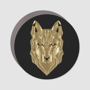 Gold Wolf Car Magnet