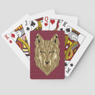 Gold Wolf Playing Cards