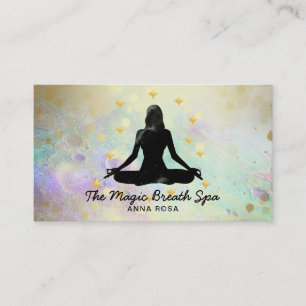 *~ Gold Woman Yoga Glitter Meditation  Mindfulness Business Card