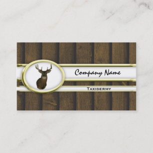 Gold Wood Deer Taxidermy Business Cards