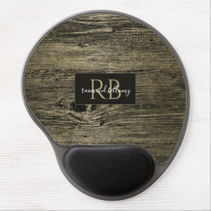 Gold Wood Grain Gel Mouse Pad