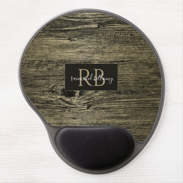 Gold Wood Grain Gel Mouse Pad (Front)