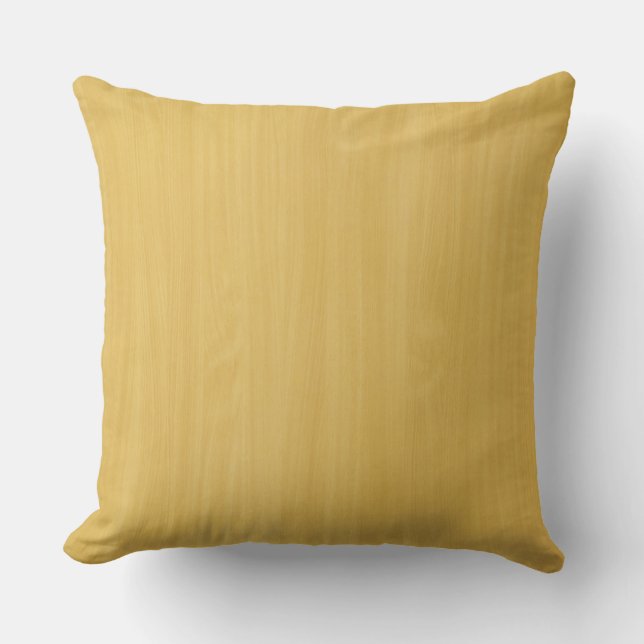 Gold Wood Grain Texture Throw Pillow (Front)