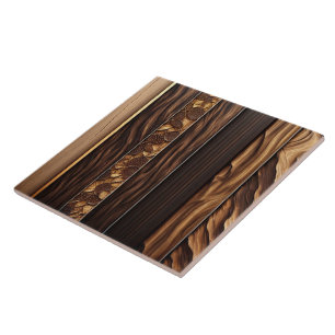 Gold Wood Modern Art Lamperia Collection Ceramic Tile