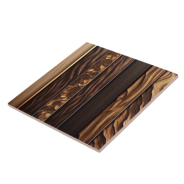 Gold Wood Modern Art Lamperia Collection Ceramic Tile (Side)