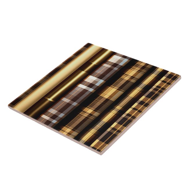 Gold Wood Trendy Art Lamperia Collection Ceramic Tile (Side)