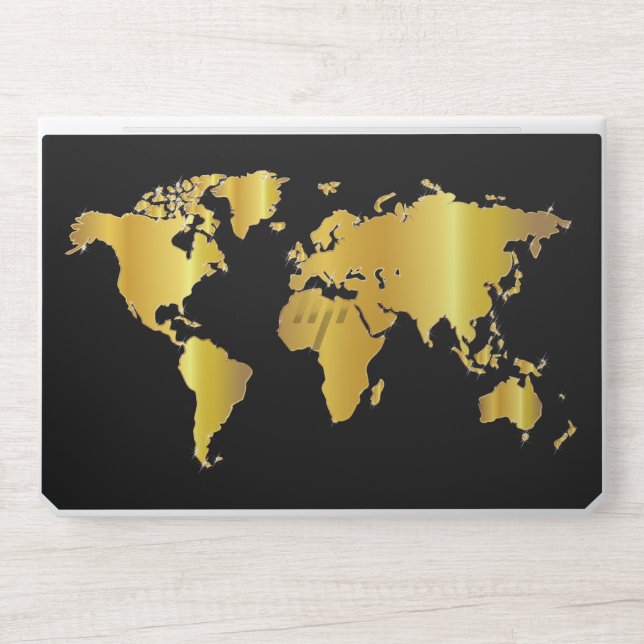 Gold World HP Laptop Skin (Front)