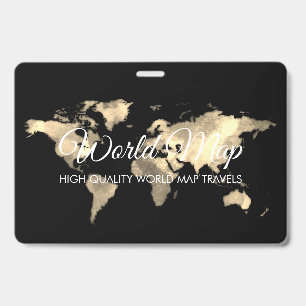 Gold World Maps Trip Globe Travel Agent Badge