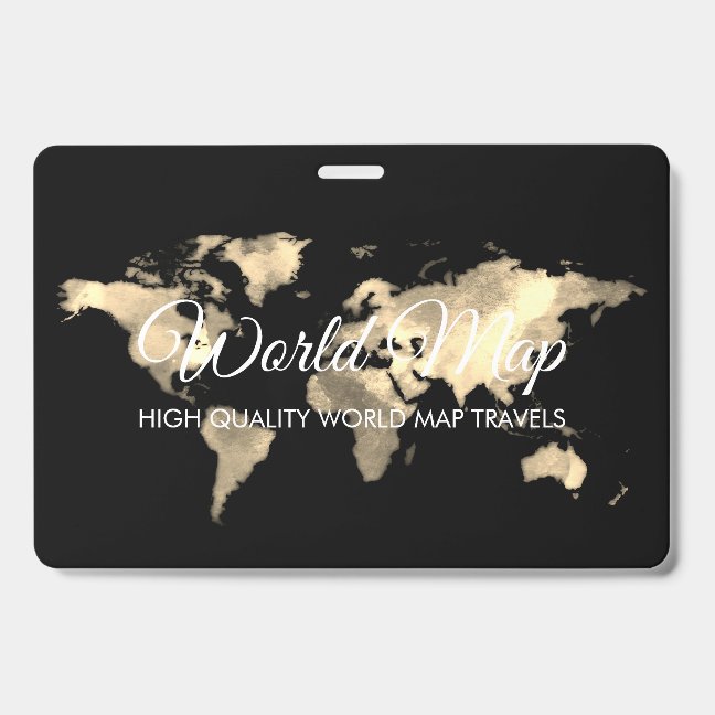 Gold World Maps Trip Globe Travel Agent Badge