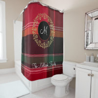 Gold Wreath Madras Plaid Pattern Shower Curtain