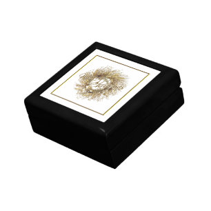Gold Wreath Merry Christmas Gift Box