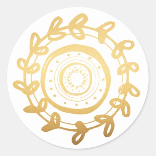 Gold Wreath Modern Floral Stickers