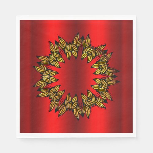 Gold Wreath on Red Christmas