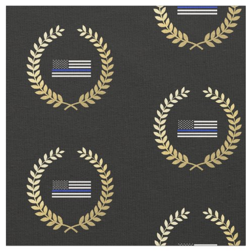 Gold Wreath Police Flag Fabric