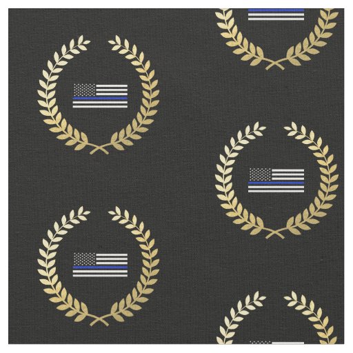 Gold Wreath Police Flag Fabric