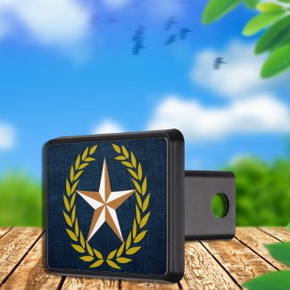 Gold Wreath Texas Copper Star Hitch Cover