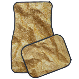 Gold wrinkled paper texture abstract background.go car floor mat