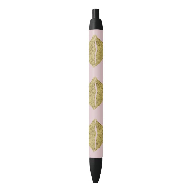 Gold XOXO Lips Pen (Front Vertical)