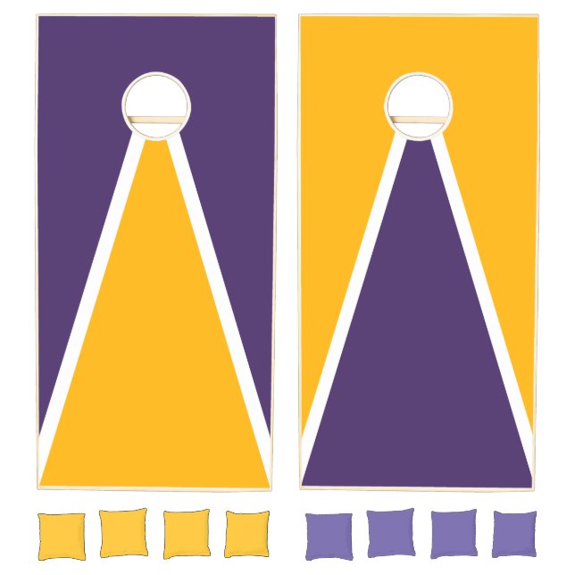 Gold Yellow and Dark Purple Cornhole Set (Set)
