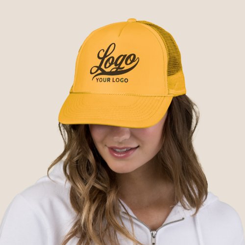 Gold Yellow Company Logo Swag Business Men Women Trucker Hat