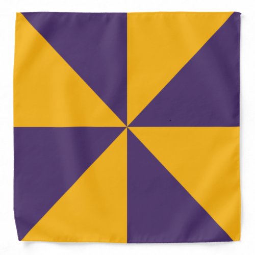 Gold Yellow Dark Purple Triangle Pinwheel Pattern Bandana