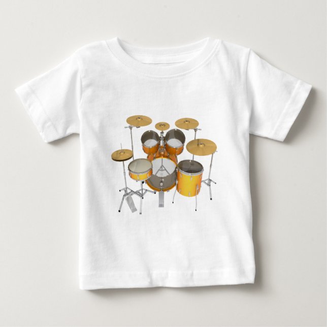Gold / Yellow Drum Kit: Baby T-Shirt (Front)