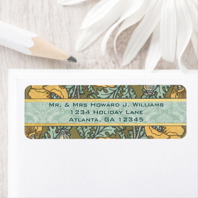 Gold Yellow Elegance Poppy Wildflower Bloom Label (Insitu)