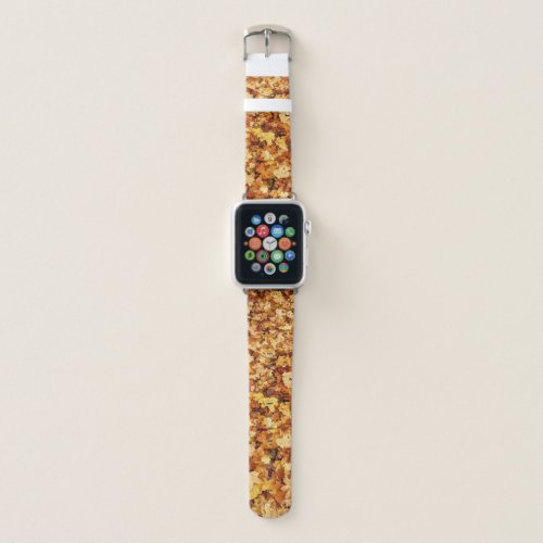 Gold yellow fall maple leaves apple watch band