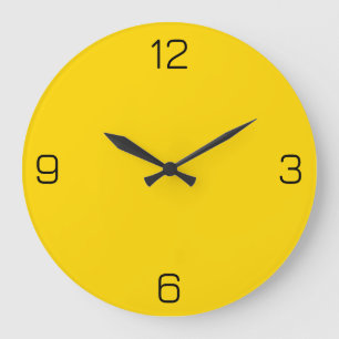Gold Yellow FFD700 Color with Add Your Name Option Large Clock