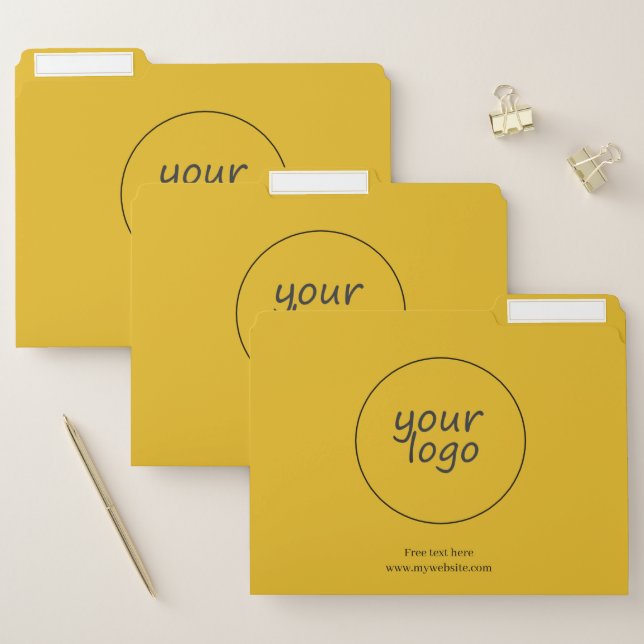 Gold Yellow File Folder with Monogram (Set)