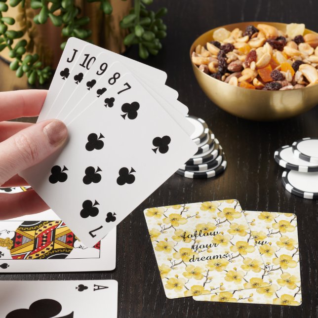 Gold Yellow Flowers  Poker Cards (In Situ)